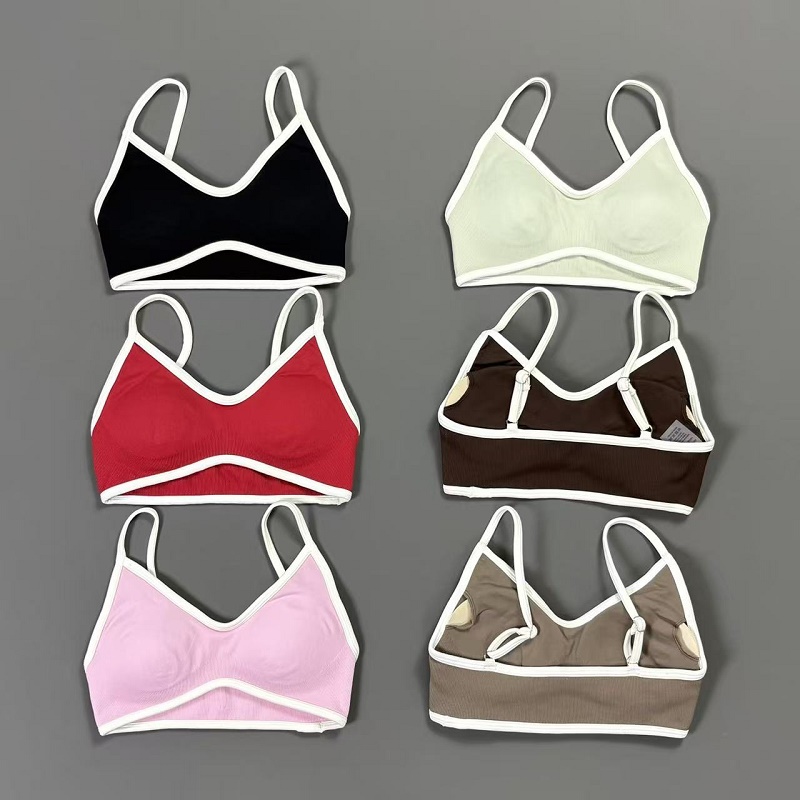 Aquatic Sports Bra - Damski biustonosz sportowy z kontrastowymi liniami,